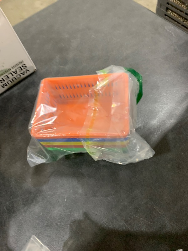 Photo 1 of 10 Pack Mini Storage Baskets Bins, Plastic Organizer Basket, Colorful Shelf and Desk Make-up Storage Crate Organizing Containers, Ideal for Home Classroom Office Organization. 6.1"L x 4.5"W x 2.4"H