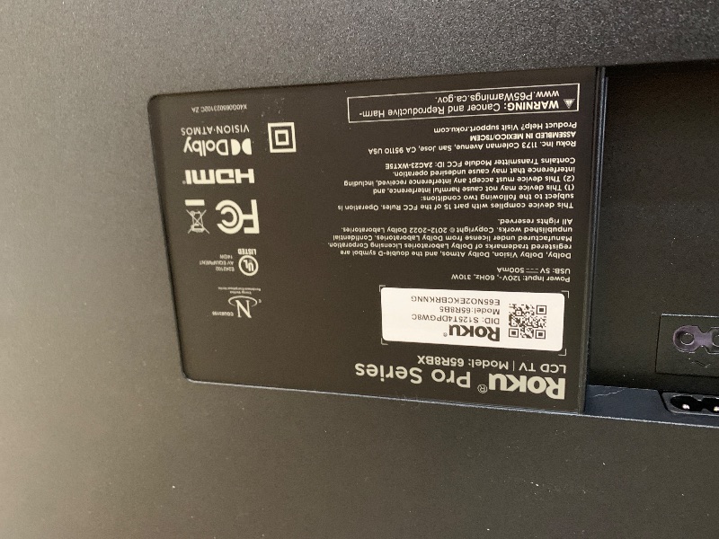 Photo 1 of Roku Smart TV – 65-Inch Pro Series 4K QLED RokuTV with Backlit Roku Voice Remote Pro, Dolby Vision IQ, 120Hz Refresh Rate – Live Local News, Sports, Gaming