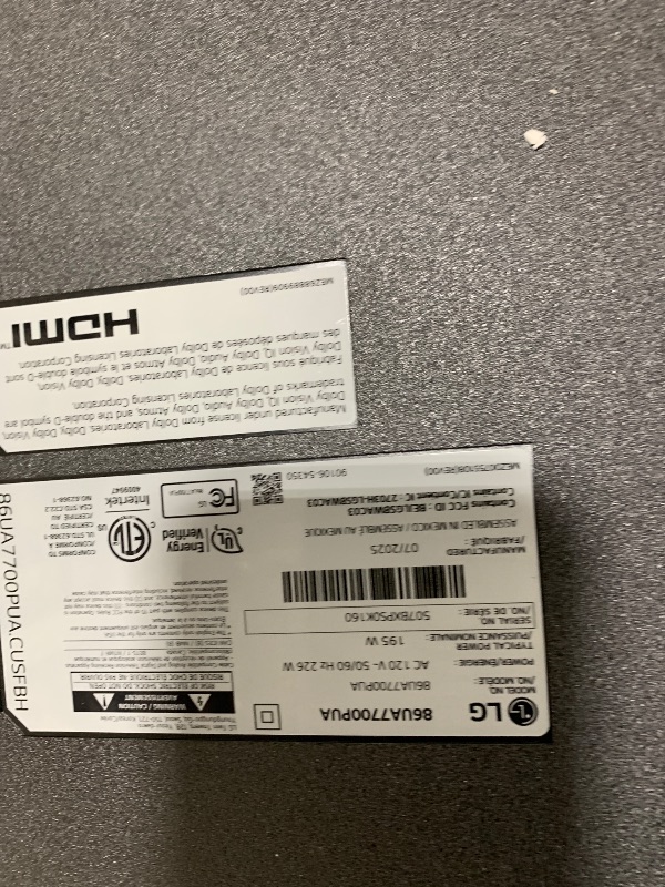 Photo 1 of FOR PARTS ONLY - LG 86-Inch Class QNED AI 