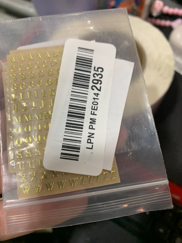 Photo 1 of 18 Sheets Mini Gold/Silver Letter Stickers for Nail Art, Epoxy Resin Crafts, Glitter Self-Adhesive DIY Scrapbook Stickers with Tweezers