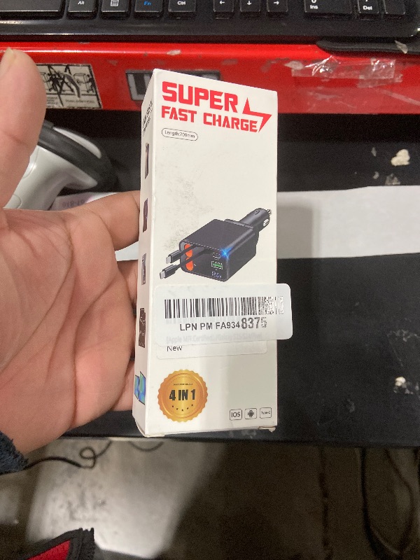 Photo 1 of [Apple MFi Certified] Retractable Car Charger USB C, Braveridge 120W USB C Car Charger 4 in 1 PD/QC Type C Fast Charge Cigarette Lighter Adapter for iPhone 17/17 Pro Max/16 Pro/15/Galaxy S25/S24/Pixel