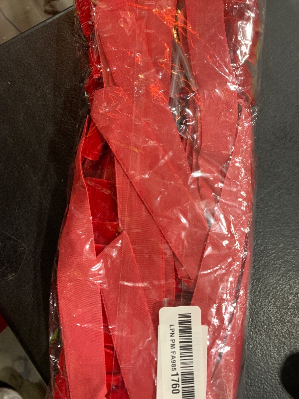 Photo 1 of 12Pcs Red Velvet Ribbon Bows Christmas Tree Decorations,5in x 10in Xmas Ornaments for Tree Home Party Front Door Wreath Holiday Decor