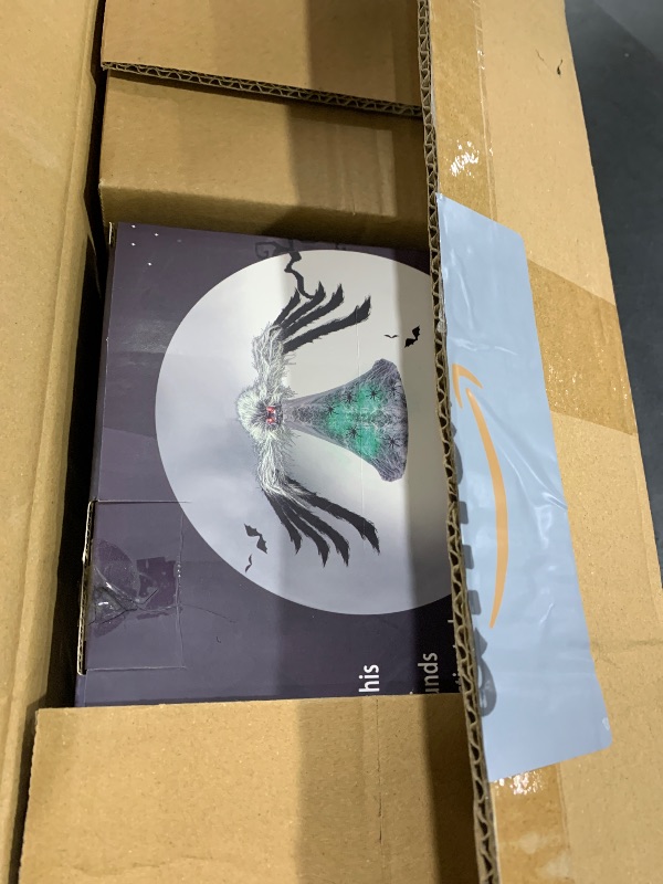 Photo 1 of 3 Pack Halloween Spider Animated Jumping Set Outdoor Light up Dropping Spider Web with 8 Lighting Animatronic Halloween Animatronics Decorations for Yard, Garden Party Hanging Decor