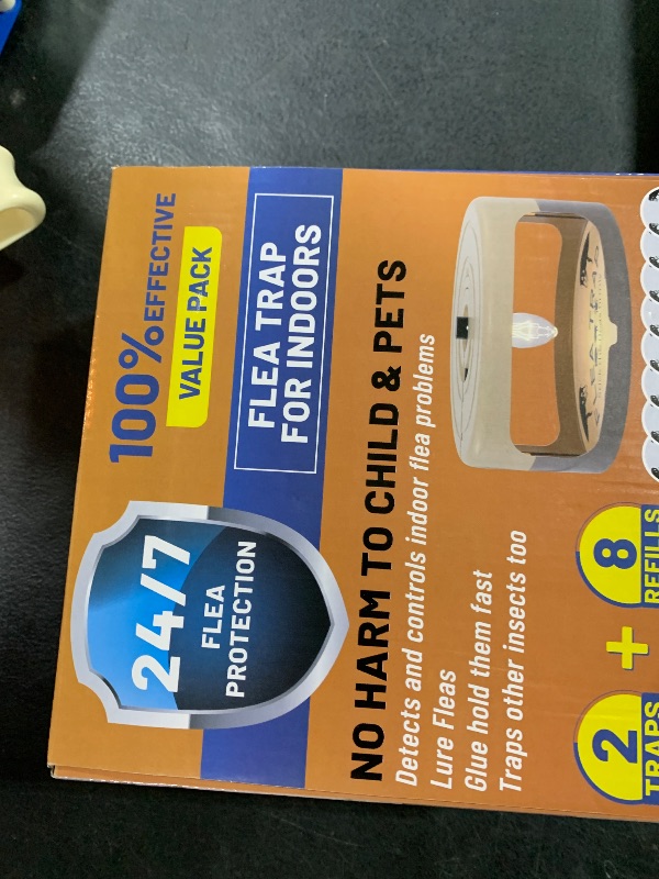 Photo 1 of 2 Pack Flea Traps for Inside Your Home, Indoor Flea Light, Bed Bug Killer with 8 Sticky Pads & 4 Light Bulb, Odorless Natural Insect Infestation Treatment Trap for Kid Pet