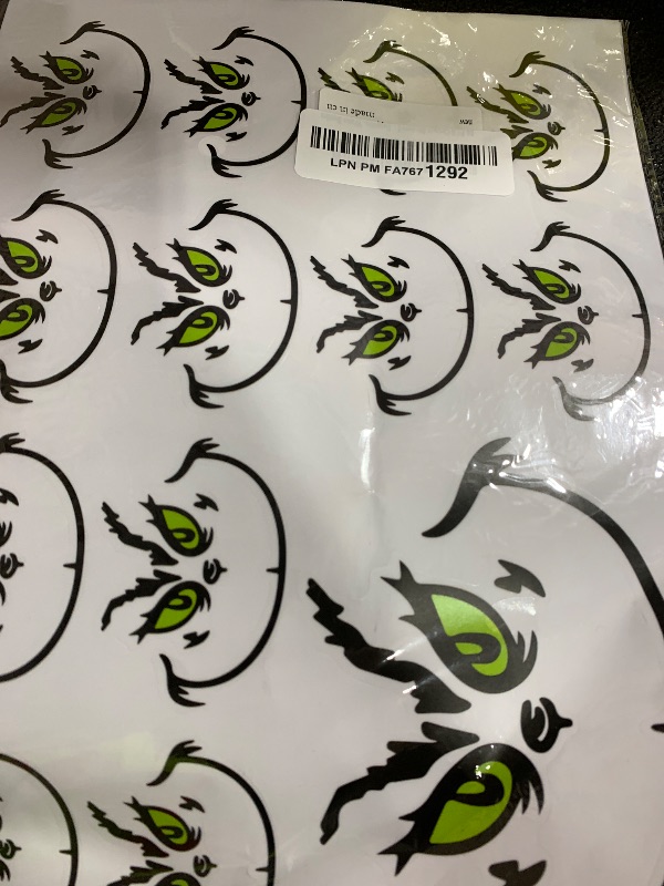 Photo 1 of 26 PCS Christmas Decorations Stickers, Yellow and Green Eyes Face Decals for Ornaments, Waterproof Vinyl Sticker for The Home, Christmas Balls, Party Supplies, Water Bottles …