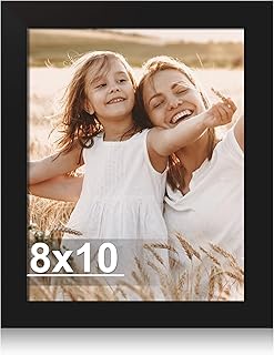 Photo 1 of Picture Frame, Made of Real Glass and Wooden Frame, Horizontal and Vertical Display for Wall or Tabletop (Black, 1 Pack)