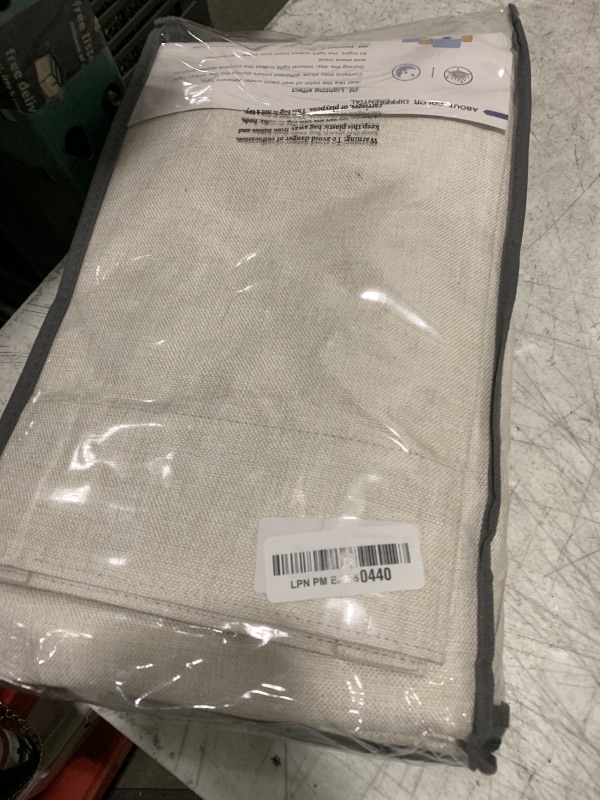 Photo 1 of 100% Blackout Shield Linen Blackout Curtains for Bedroom 84 Inches Long, Back Tab/Rod Pocket Living Room Drapes, Thermal Insulated Blackout Curtains 2 Panels Set, 50" W x 84" L, Cream