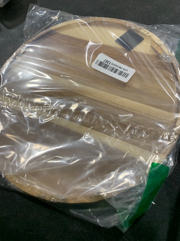 Photo 1 of 11.5 Inches Candle Holder Tray Home Decor, Round Wood Tray for Coffee Table, Small Wooden Serving Decorative Trays for Home