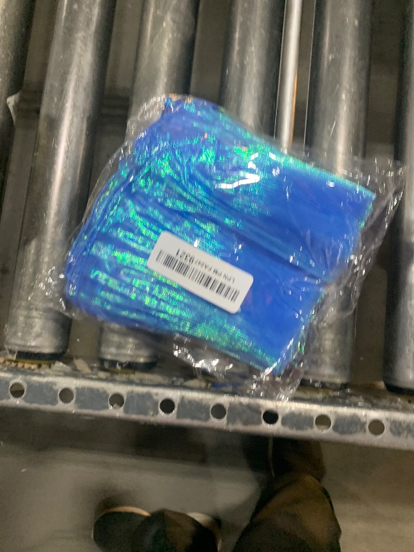 Photo 1 of 10 Yards Ruffle Chiffon Tulle Ribbon, Iridescent Organza Lace Fabric Trim, 4.3inch Wide Chiffon Ribbon for Sewing Dress, Sleeves, Costume Decoration, Trimming Craft (Iridescent Blue)