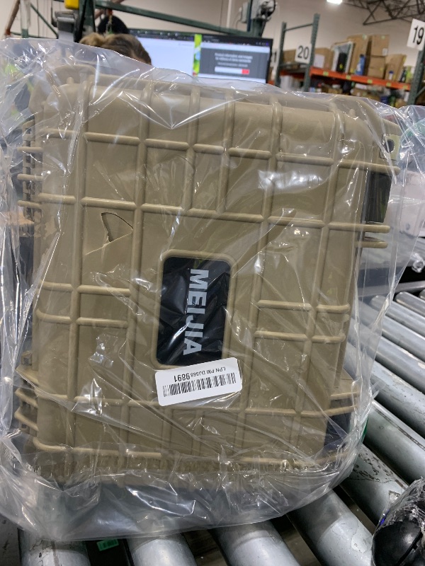 Photo 1 of MEIJIA Portable All Weather Waterproof Protective Case,Hard Case,Camera Case With Customized Fit Foam,Fit Use of Drones,Camera,Equipments,Pistols,13.35 x11.63x5.98inches (Desert Tan)