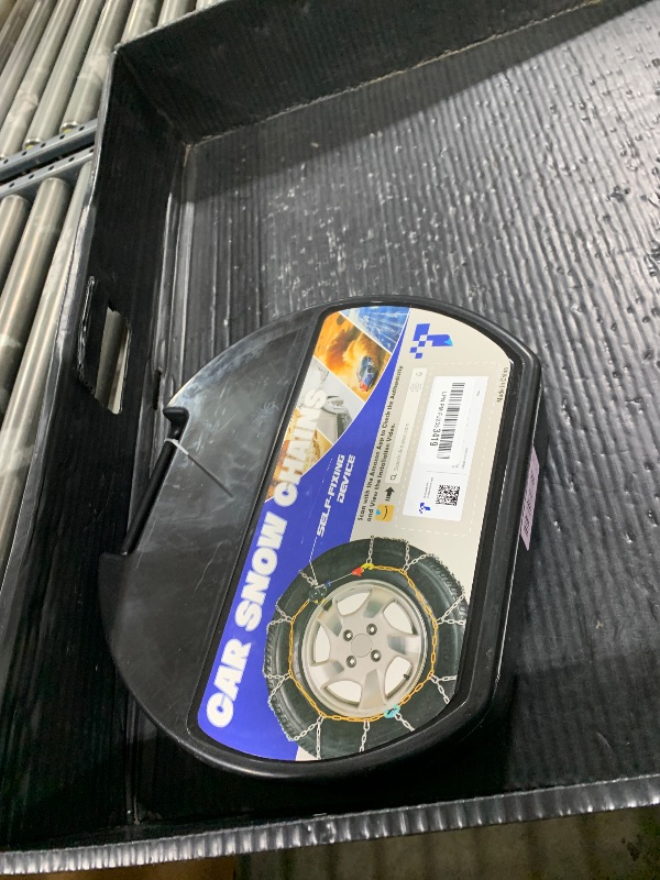 Photo 1 of Snow-Chains Auto Fixing 1 Min Quick Fit Easy Installation Tire-Chains, Portable Reusable Universal Emergency Tire Traction Chain for Passenger Car, Pickup Trucks and SUV - Set of 2 (HKN-140)