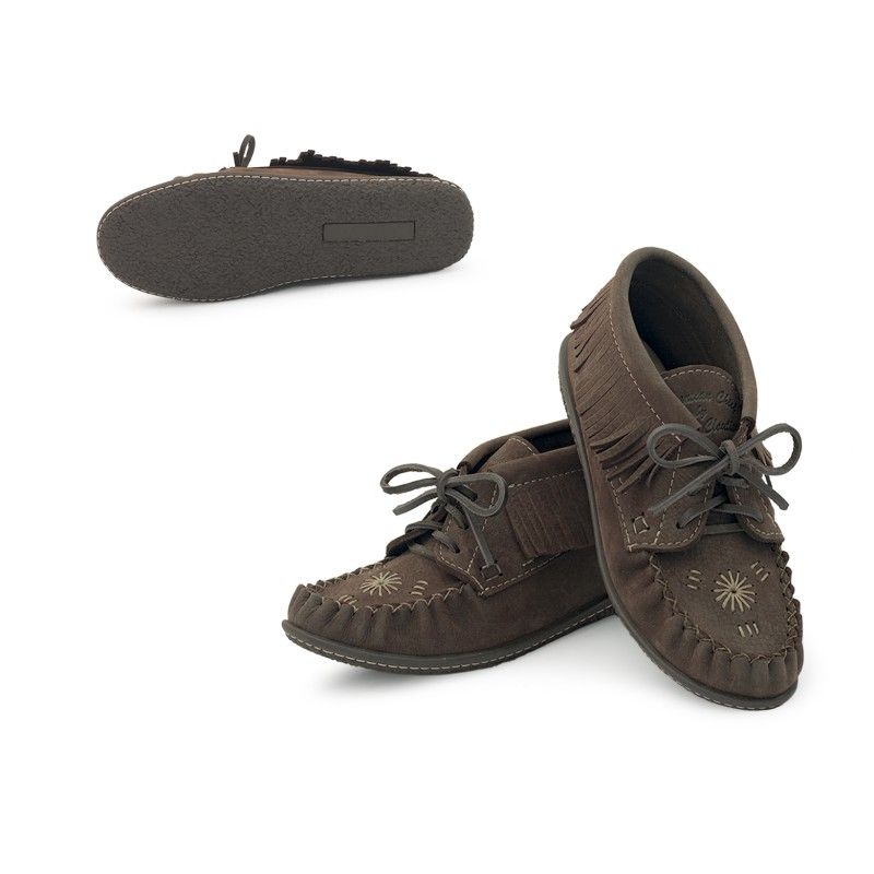 Photo 1 of "Laurentian Chief Ankle Boot, Insole, Inca Embroidery, Black Rubber Sole"