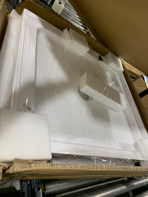 View 3 of Fine Fixtures 32" x 32" Double Threshold Acrylic Shower Base with Non-Slip Textured Surface - Durable White Shower Floor Pan for Safe, Reliable Bathroom Use