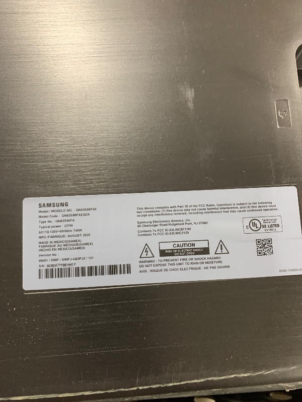 Photo 1 of SAMSUNG 65-Inch Class OLED S90F 4K Smart TV (2025 Model) NQ4 AI Gen3 Processor, 4K AI Upscaling Pro, OLED HDR +, Motion Xcelerator 144Hz, Samsung Vision AI, Alexa Built-in ***** PARTS ONLY ****