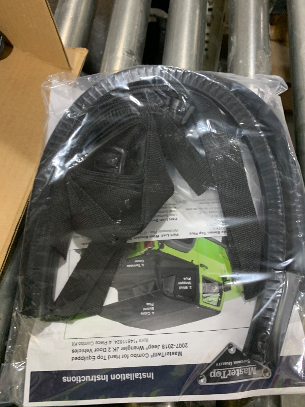 Photo 1 of MasterTop 3-Piece Ultimate Summer Soft Top Combo - Bimini Soft Top, Wind Stopper Cab Curtain, and Tonneau Deck Cargo Cover - Fits Jeep Wrangler JK 2-Door 2007-2009 - Black MasterTwill