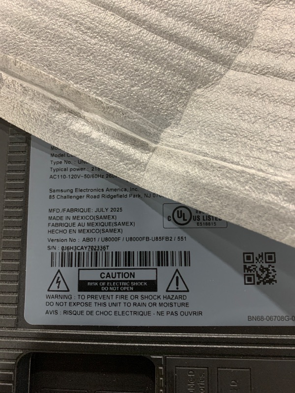 Photo 5 of Samsung 85-Inch Class Crystal UHD U8000F 4K Smart TV (2025 Model) Endless Free Content, Crystal Processor 4K, MetalStream Design, Knox Security, Alexa Built-in *** PARTS ONLY****