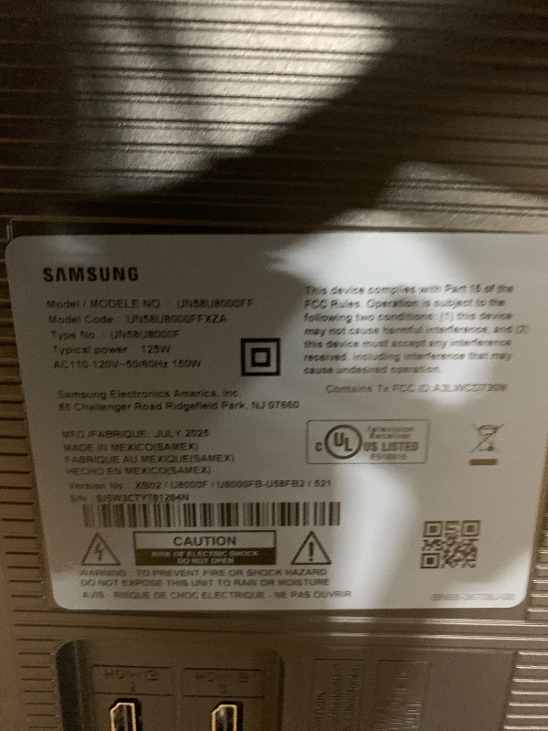 Photo 1 of Samsung 58-Inch Class Crystal UHD U8000F 4K Smart TV (2025 Model) Endless Free Content, Crystal Processor 4K, MetalStream Design, Knox Security, Alexa Built-in