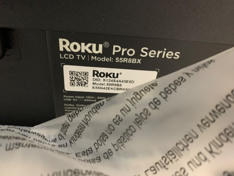 Photo 3 of Roku Smart TV – 55-Inch Pro Series 4K QLED RokuTV with Backlit Roku Voice Remote Pro, Dolby Vision IQ, 120Hz Refresh Rate – Live Local News, Sports, Gaming***** PARTS NOLY ****