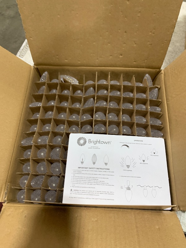 Photo 1 of 100 Pack C9 LED Replacement Christmas Light Bulb, C9 Shatterproof LED Bulb for Christmas String Light, E17 Intermediate Base, Commercial Grade Dimmable Bulbs, Pure White