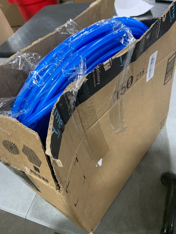 Photo 1 of 100 FT Sewer Jetter Kit for Pressure Washer, 5800PSI Water Jet Drain Cleaner Hose, 1/4 Inch NPT Corner with 4 Sewer Jetting Nozzles, Pearl Corsage Pin, Waterproof Tape, Handle Strap&2 Spanner (Blue)