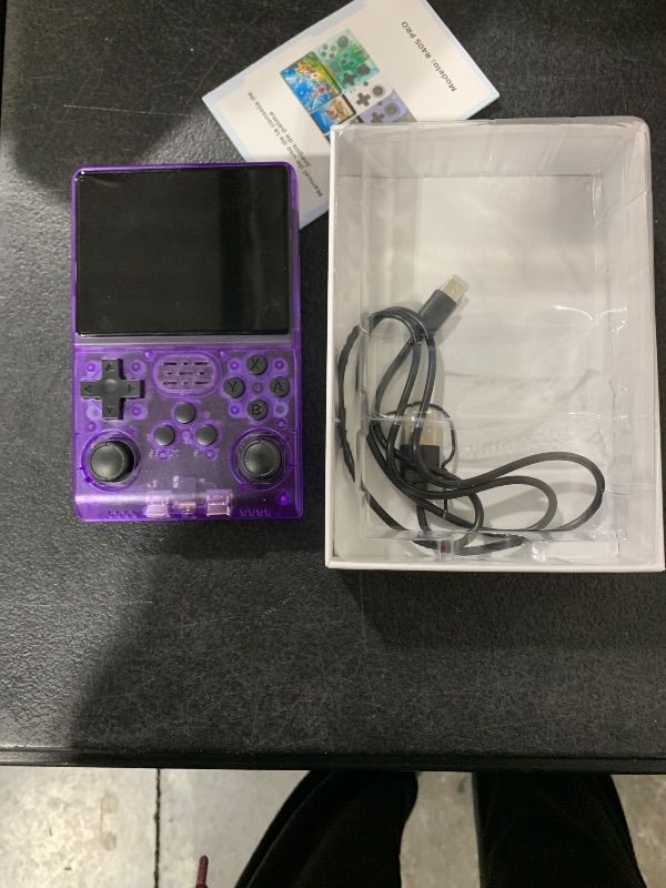 Photo 1 of ?30000 in 1? R40S Pro Retro Handheld Game Console, Video Game Console, 3.5 inch IPS Screen, More Than 20 Emulator, 256G TF Card (Purple)