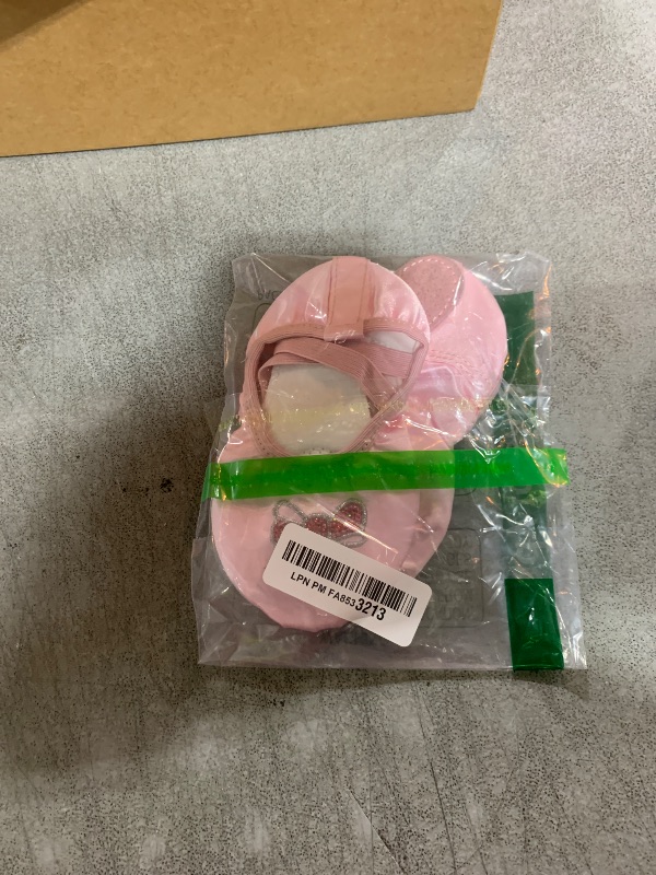Photo 1 of **USED** TRIPLE DEER Ballet Shoes for Girls, Satin Dance Practice Slippers Split Soft Leather Flat Sole Yoga Gymnastics Shoes Bow Sequins Pattern(Toddler/Little/Big Kid)