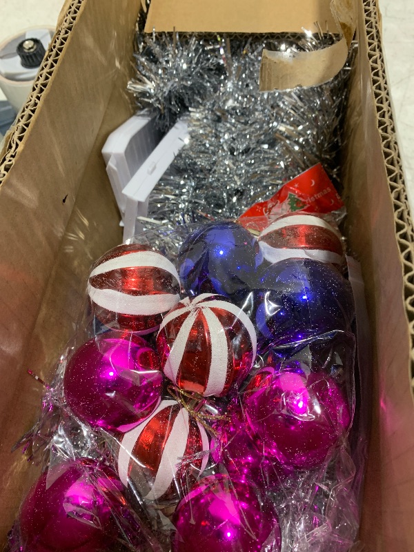 Photo 1 of [ Remote Control & 8 Modes ] 3 Ft Christmas Tree with Timer 50 Warm White & Multi Color Lights, 15 DIY Ornaments 3D Star Topper - Artificial Small Christmas Tree for Home Indoor Tables - White