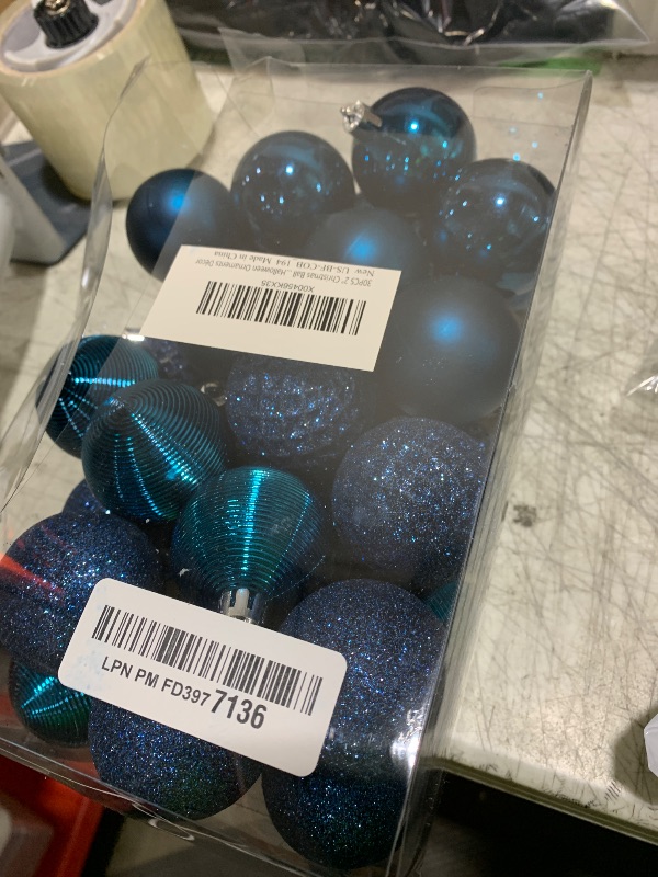 Photo 1 of 30PCS 2" Christmas Ball Ornaments Shatterproof Navy Blue Christmas Tree Decorations Xmas Tree Balls Halloween Ornaments Décor