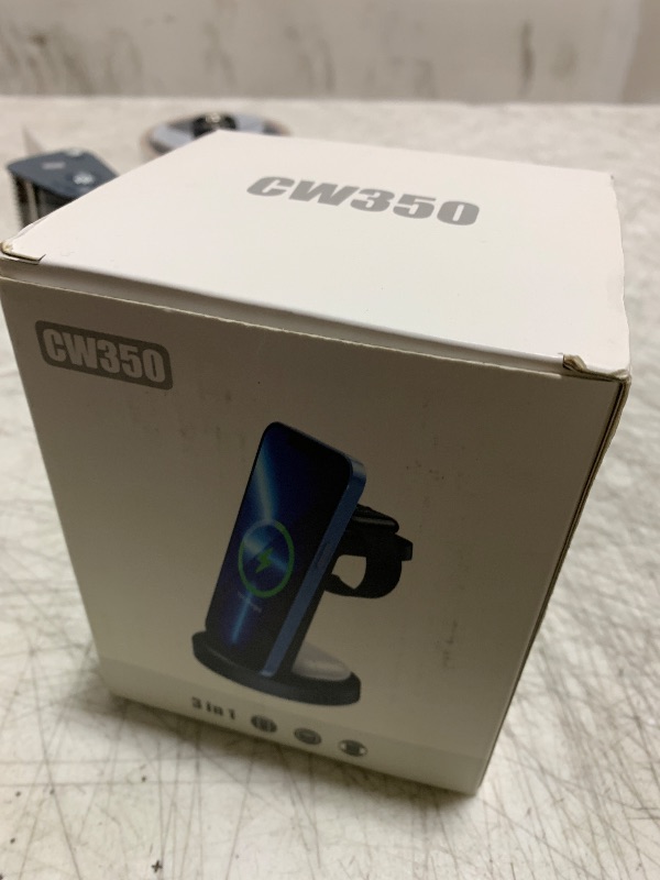 Photo 1 of 3 in 1 Charging Station for iPhone, Wireless Charger for iPhone 17 16e 16 15 14 13 12 11 X Pro Max & Apple Watch - Wireless Charging Station for AirPods 4 3 Pro