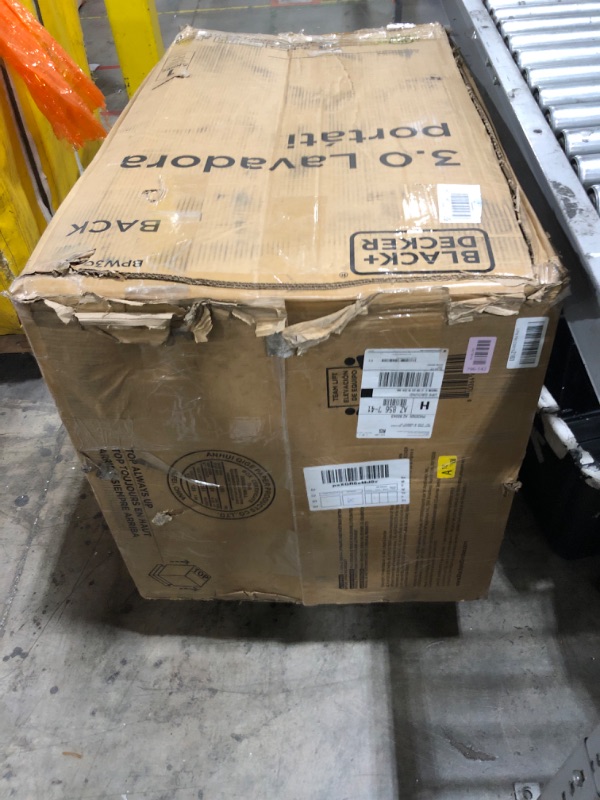 Photo 1 of BLACK+DECKER 3.0 Cu. Ft. Portable Washer, 26.5 lb. Capacity Washing Machine, 6 Cycles, Quick Connect Sink Adapter and Drain Hose Included, Transparent Lid & LED Display, BPW30MW, White