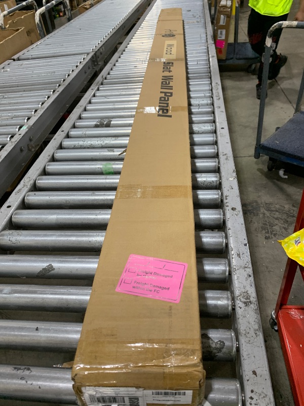 Photo 1 of *IMPERFECT** Art3d Slat Wood Wall Paneling for Interior and Ceiling Decoration - Pack of 4pcs + 1pc End-Trim, Size 108 x 5.7in.- Ashtree