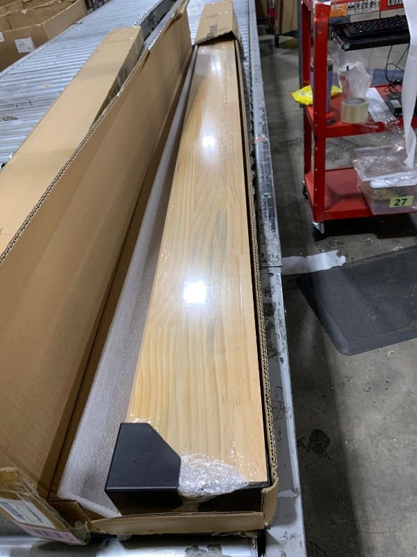 Photo 1 of *IMPERFECT** Art3d Slat Wood Wall Paneling for Interior and Ceiling Decoration - Pack of 4pcs + 1pc End-Trim, Size 108 x 5.7in.- Ashtree