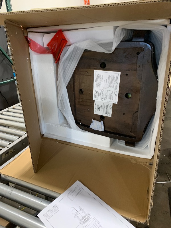 Photo 1 of Howard Miller Steitz Bar Stool II - Hardwood Finish, Slat Style Faux Leather Cushion with Antique Brass-Tone Footrest 300 Lbs Weight Capacity for Kitchen, Living Room Or Home Decor