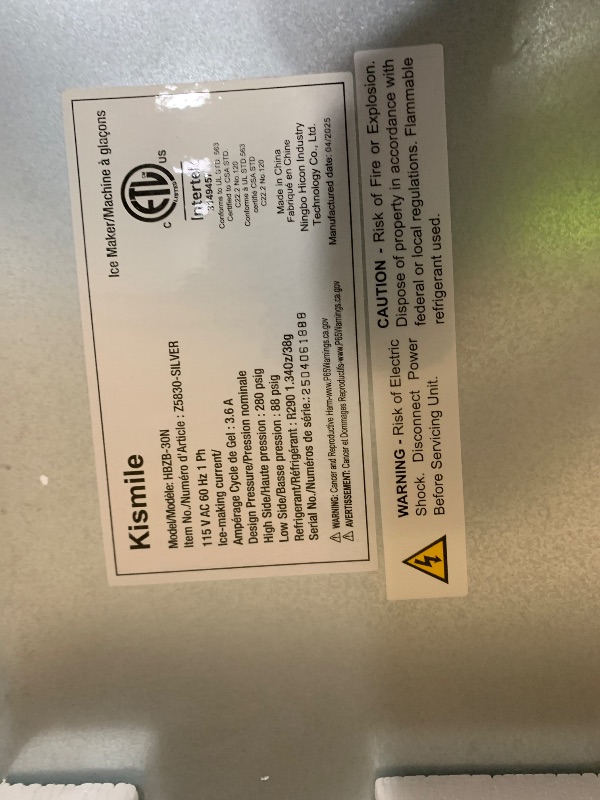 Photo 1 of *DAMAGED, SEE NOTES** Electactic Nugget Ice Maker Machine, Under Counter Ice Machine,Stainless Steel Built-in Freestanding Ice Maker,66Lbs/Day,LCD Panel/Self-Clean/24H Timer,for Home Kitchen Office Bar Party