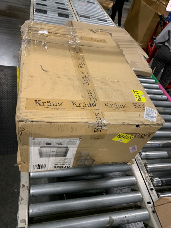 Photo 1 of **MAJOR DAMAGE**
KRAUS Standart Pro 30 -inch Undermount Single Bowl 16 Gauge Stainless Steel Kitchen Sink, KHU100-30