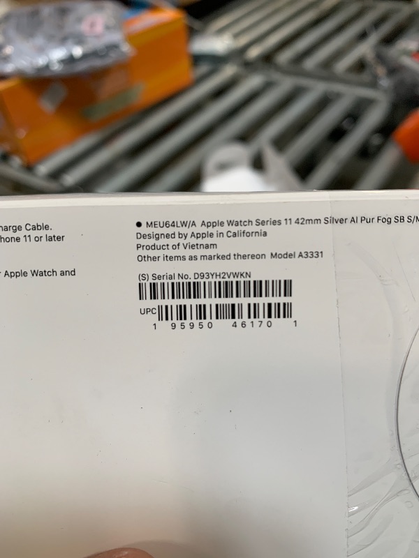 Photo 1 of ** FACTORY SEALED*********Apple Watch Series 11 [GPS 42mm] Smartwatch with Silver Aluminum Case with Purple Fog Sport Band - S/M. Sleep Score, Fitness Tracker, Health Monitoring, Always-On Display, Water Resistant