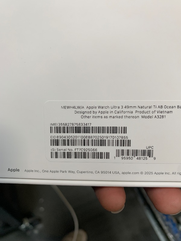 Photo 1 of ** FACTORY SEALED**************Apple Watch Ultra 3 [GPS + Cellular 49mm] Running & Multisport Smartwatch w/Rugged Titanium Case w/Anchor Blue Ocean Band. Satellite Communications, Advanced Health & Fitness Tracking