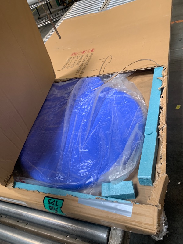 Photo 1 of *** MISSING  LEGS **** Flash Furniture 35''W x 65''L Half-Moon Blue Plastic Height Adjustable Activity Table