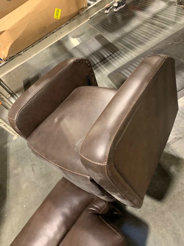 Photo 1 of ***MAJOR DAMAGE***NO RETURN***CANMOV Pushback Recliner Chair Faux Leather Armchair Push Back Recliner with Rivet Decoration Single Sofa Accent Chair for Living Room, Reddish Brown