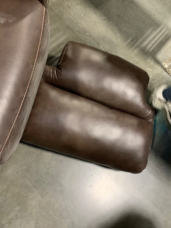 Photo 1 of ***MAJOR DAMAGE***NO RETURN***CANMOV Pushback Recliner Chair Faux Leather Armchair Push Back Recliner with Rivet Decoration Single Sofa Accent Chair for Living Room, Reddish Brown