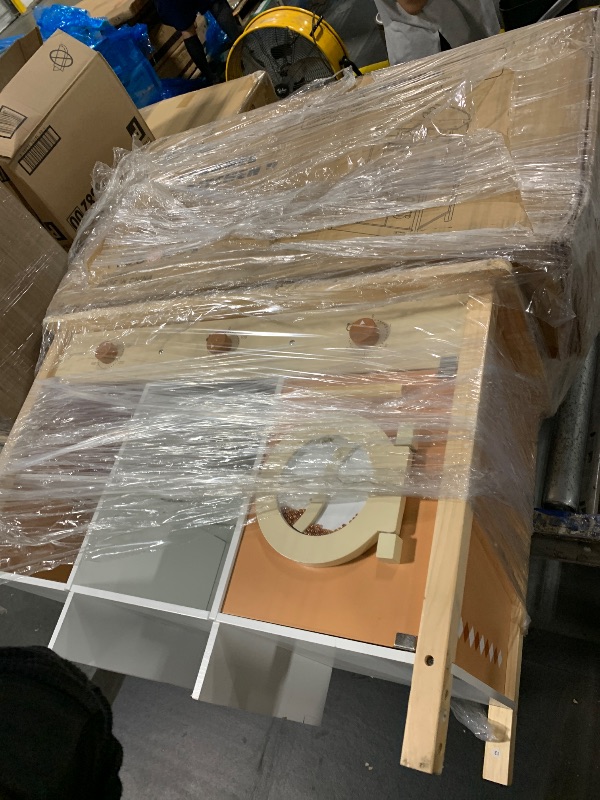 View 2 of ***MAJOR DAMAGE***NEEDS TO DE REPARED***DREAM BUILDING Dual-Sided Play Kitchen for Kids Toddlers, 2-in-1 Grocery Store&Wooden Toy Kitchen Set with Coffee Machine,Pretend Kitchen Play Set with Microwave, Oven, Gift for Boys Girls