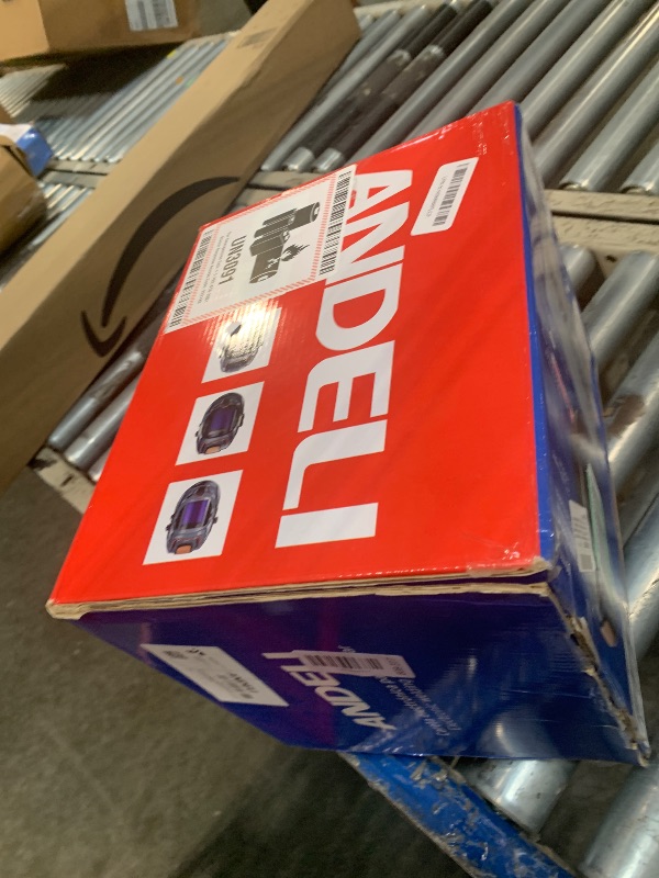 Photo 1 of ** DAMAGE MAJOR** ANDELI Welding Helmet - Panoramic 180° View 3.94"X3.74",True Color Auto Darkening Welding Helmet with Light, 6 Arc Sensor, 4/5-8/9-13 Type-C Charging Moner LED