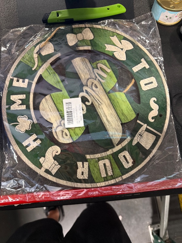 View 2 of ?Wooden St Patrick's Day Decoration Shamrock Door Wreath, Retro ST Patricks Day Decor for Front Door Sign Wall Signs Shamrock Clover Spring Decoration, Irish Sign Welcome Hanging (St Patrick's Day)