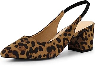 Photo 1 of ** SIMILAR ** Allegra K Women's Pointed Toe Block Heel Pumps Leopard Slingback Heels - 8 M US