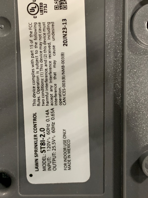 Photo 1 of ******Missing mounting hardware****
Rain Bird ST8I-2.0 Smart Indoor WiFi Sprinkler/Irrigation System Timer/Controller, WaterSense Certified, 8-Zone/Station, Compatible with Amazon Alexa