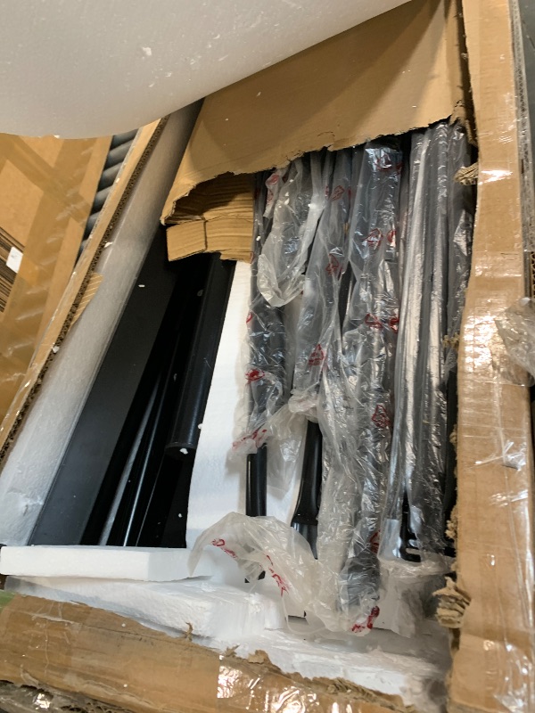 Photo 1 of ** MISSING PARTS / UNTESTED / NO RETURN **** VECELO Bunk Bed Twin Over Full, Metal Bunkbeds with Ladder and Full-Length Guardrail, No Box Spring Needed, Space Saving, Noise Free, Black