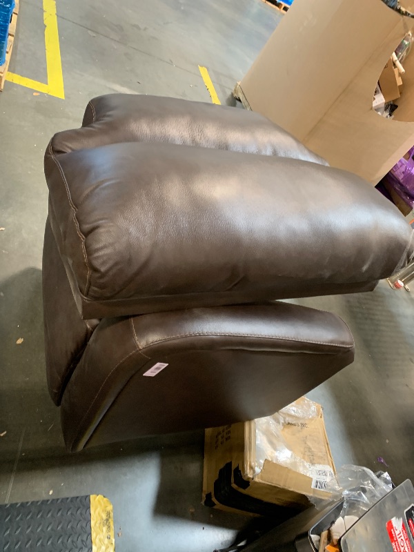 Photo 1 of ** VERY USED / UNTESTED *** CANMOV Leather Recliner Chair, Classic and Traditional Manual Recliner Chair with Overstuffed Arms and Back, Manual Single Sofa with Concealed Cup Holders,Red Brown