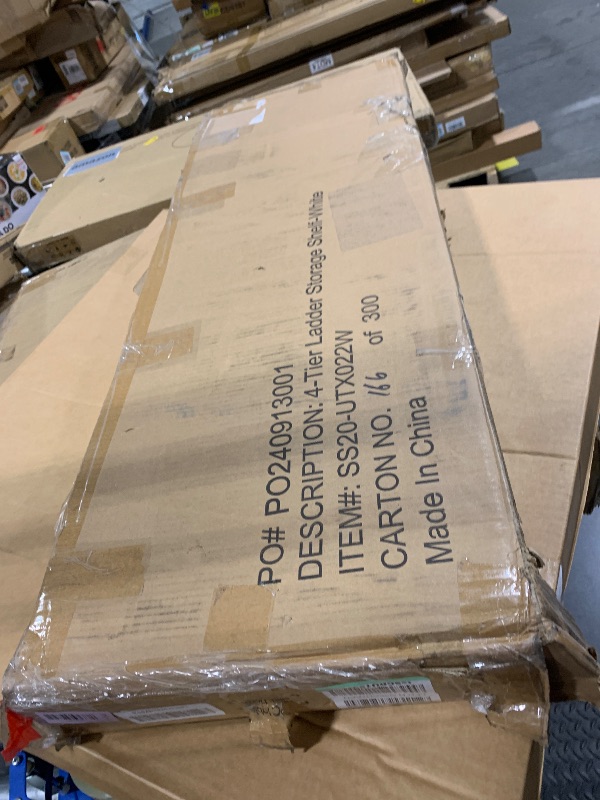 Photo 1 of ***Damaged Sold For Parts - Final Sale****UTEX 4-Tier Ladder Shelf, Freestanding Bathroom Shelf, Open Wood Shelving Unit, Bathroom Floor Ladder Shelf (White)