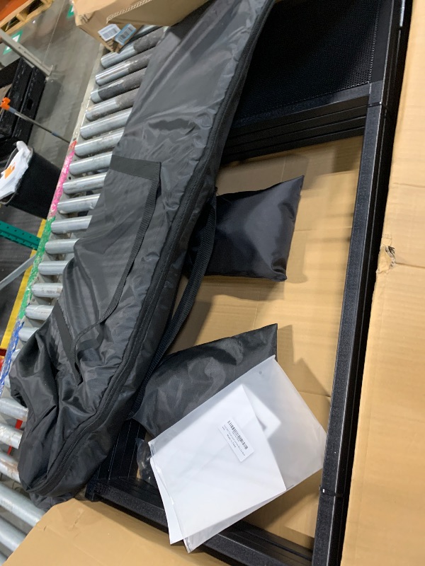View 3 of ***PARTIAL SET*** Portable DJ Booth 40" x 20", DJ Facade Table with Black/White Light Scrims, Foldable DJ Stand for Laptop and Controller,with Carry Bag, Cable Hole, Perfect for Bars, Clubs, Party, Private Events