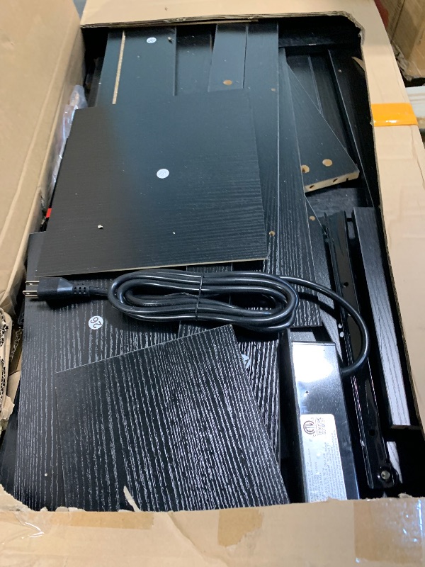 Photo 1 of ** UNTESTED C*** DWVO Farmhouse TV Stand for 75/80 Inch TV, Entertainment Center, TV Table with Storage Cabinets, Drawers and Power Outlet, TV Stands for Living Room, Black